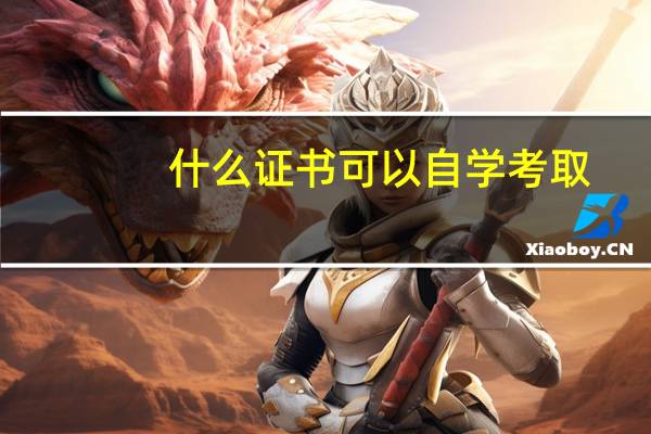 什么证书可以自学考取