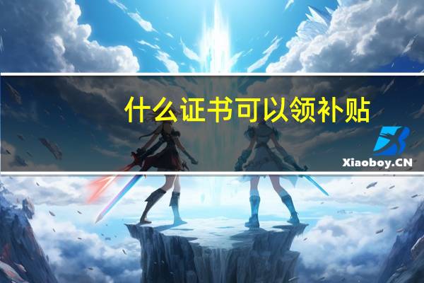 什么证书可以领补贴