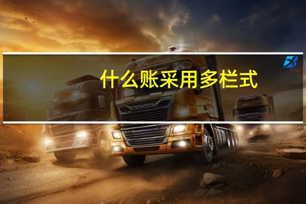 什么账采用多栏式