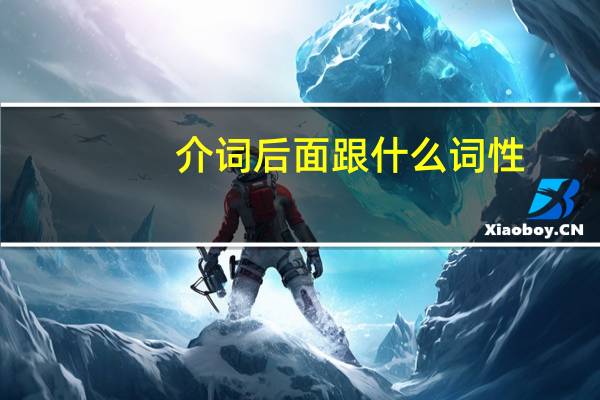 介词后面跟什么词性