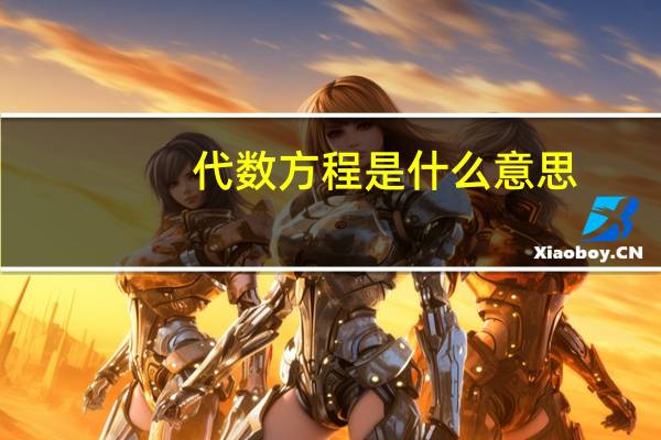 代数方程是什么意思