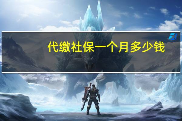 代缴社保一个月多少钱