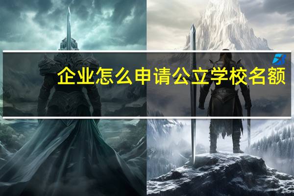 企业怎么申请公立学校名额