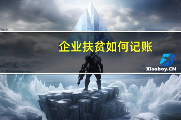 企业扶贫如何记账