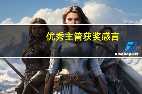 优秀主管获奖感言