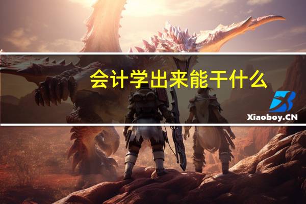 会计学出来能干什么