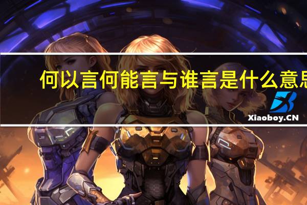 何以言何能言与谁言是什么意思