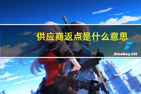 供应商返点是什么意思