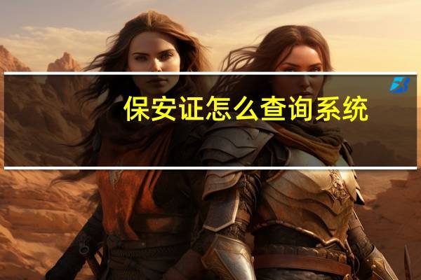 保安证怎么查询系统