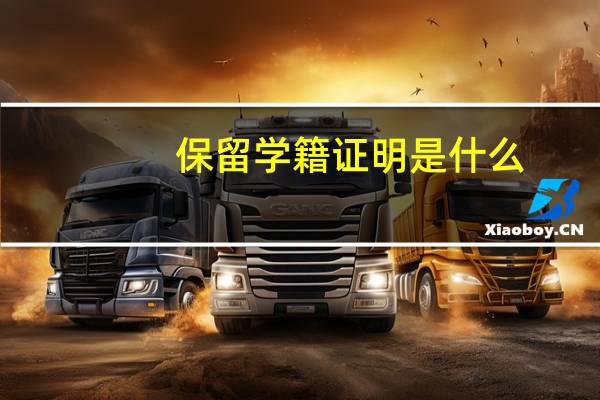 保留学籍证明是什么