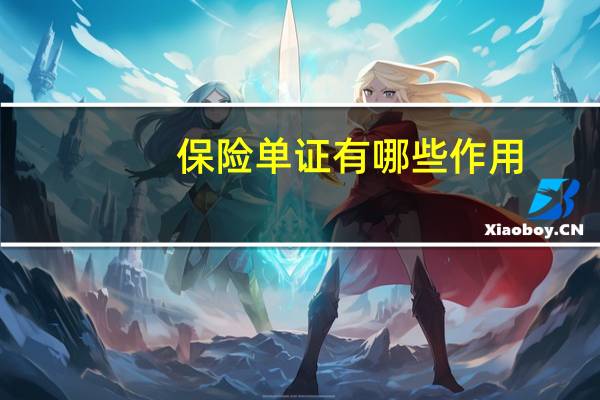 保险单证有哪些作用
