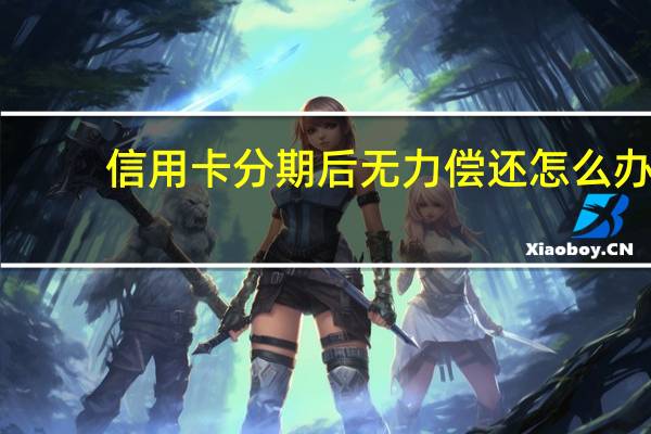 信用卡分期后无力偿还怎么办