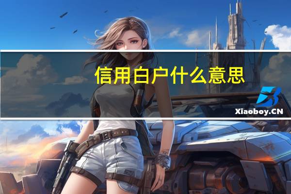 信用白户什么意思