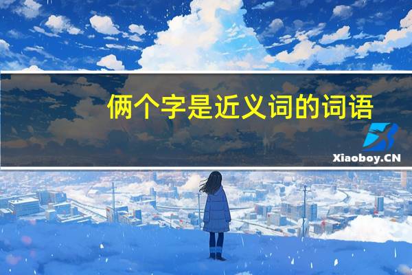俩个字是近义词的词语