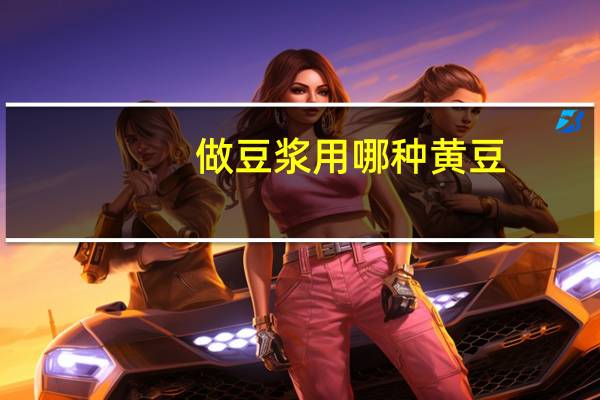做豆浆用哪种黄豆