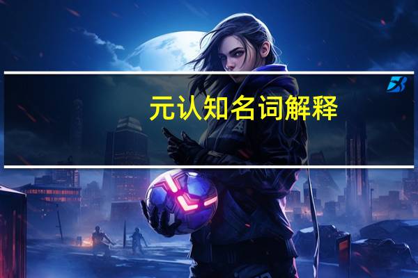 元认知名词解释