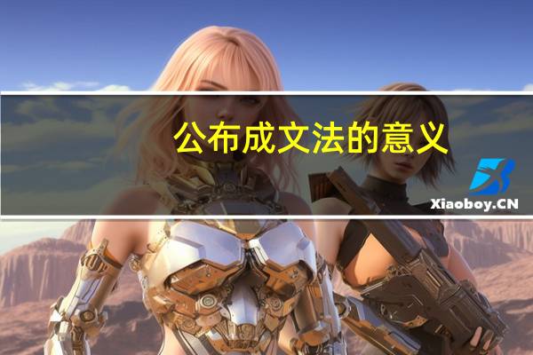 公布成文法的意义