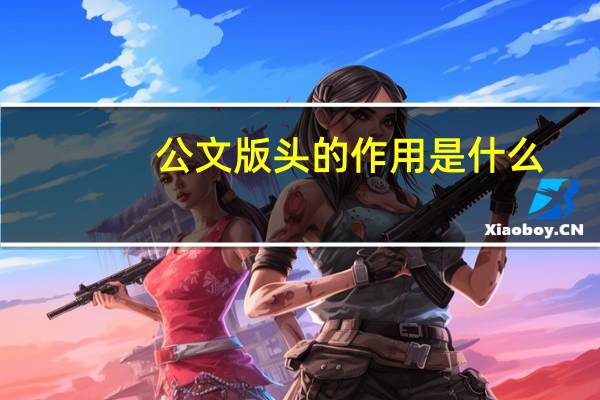 公文版头的作用是什么