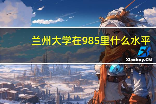 兰州大学在985里什么水平