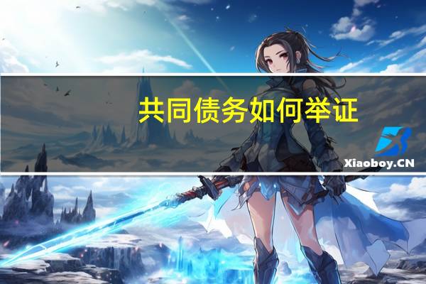 共同债务如何举证