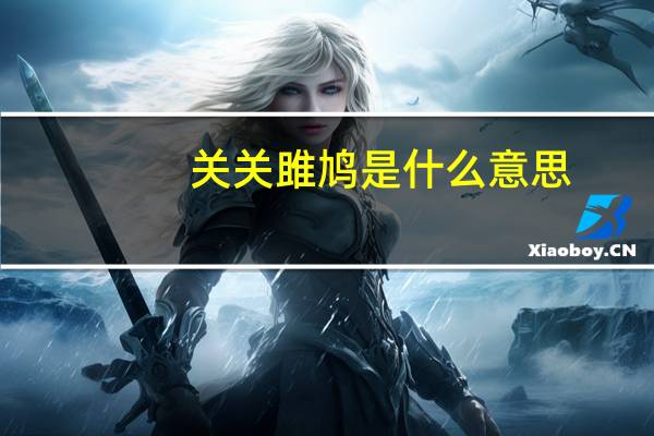 关关雎鸠是什么意思