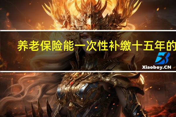 养老保险能一次性补缴十五年的吗