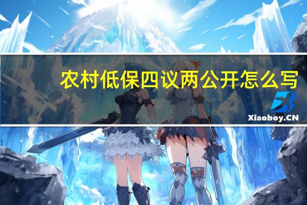 农村低保四议两公开怎么写