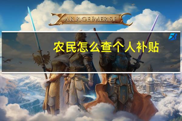 农民怎么查个人补贴