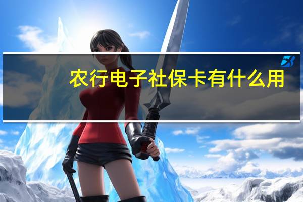 农行电子社保卡有什么用