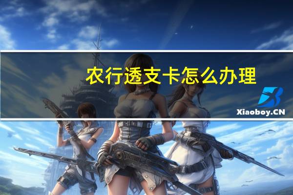 农行透支卡怎么办理