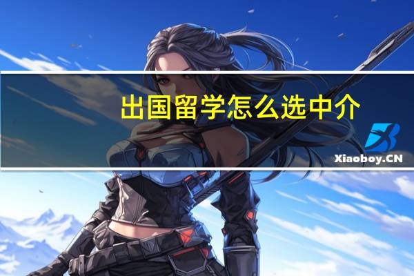 出国留学怎么选中介