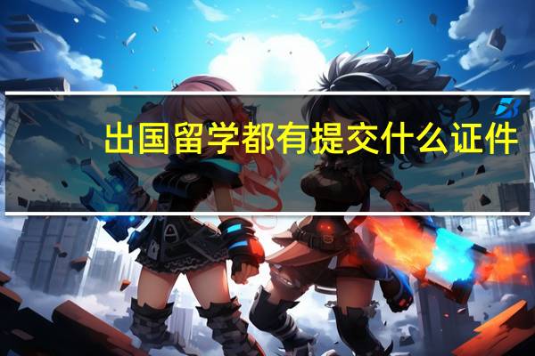 出国留学都有提交什么证件