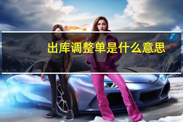 出库调整单是什么意思