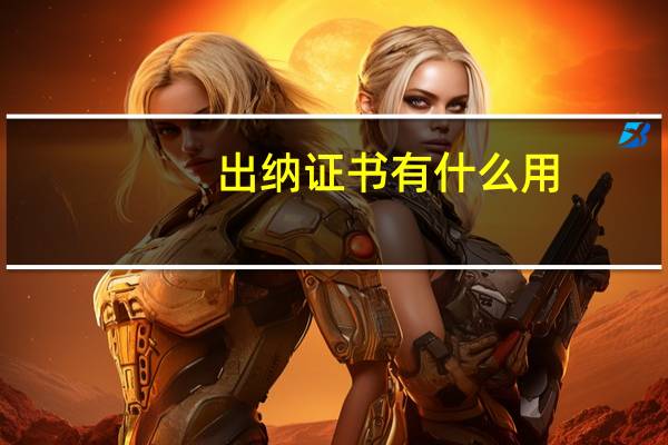 出纳证书有什么用