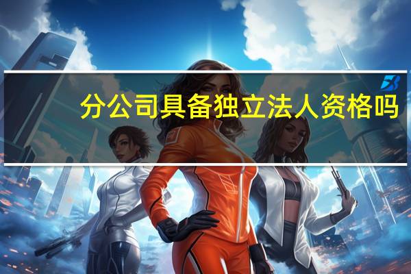 分公司具备独立法人资格吗