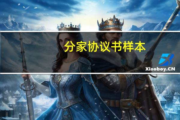 分家协议书样本