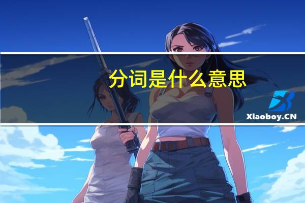 分词是什么意思_