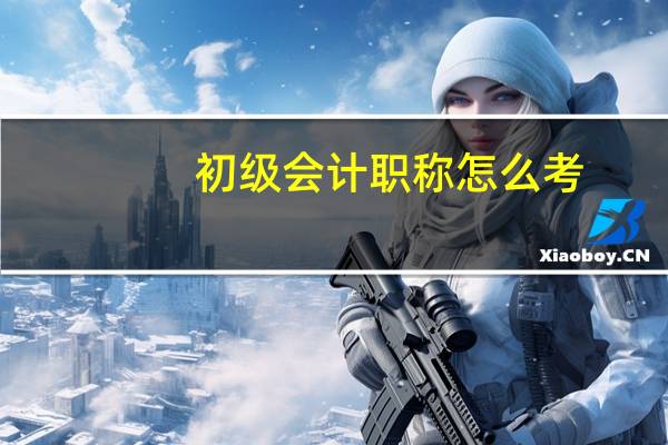 初级会计职称怎么考