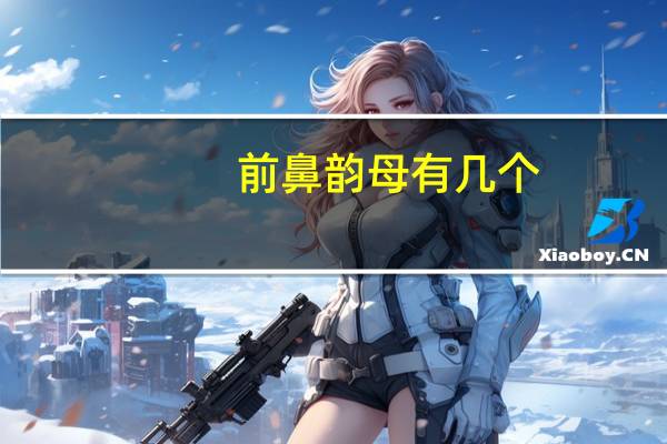 前鼻韵母有几个