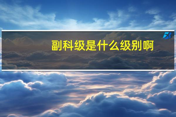 副科级是什么级别啊