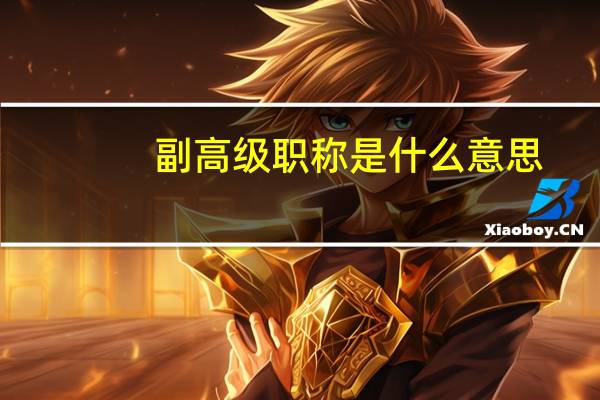 副高级职称是什么意思