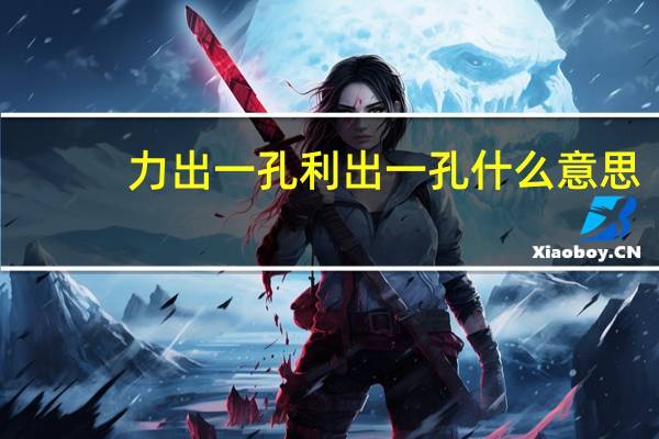 力出一孔利出一孔什么意思