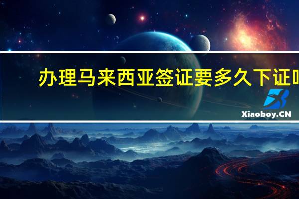 办理马来西亚签证要多久下证吗