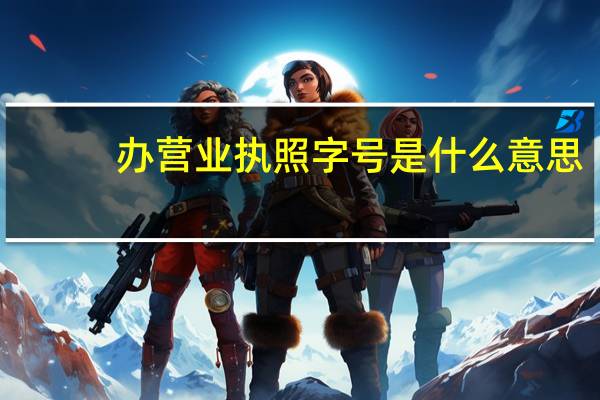 办营业执照字号是什么意思