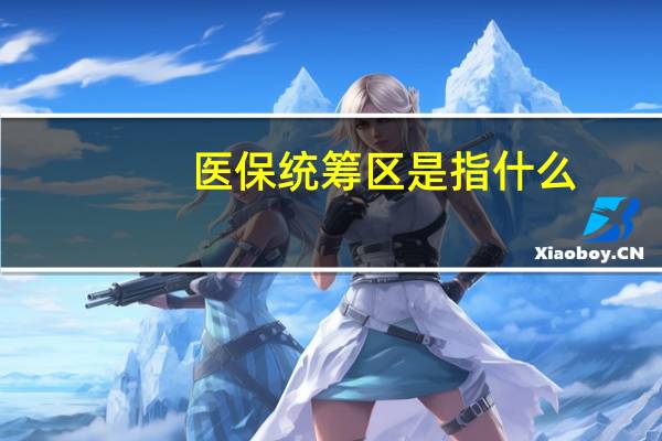 医保统筹区是指什么
