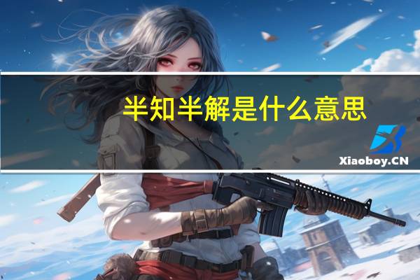 半知半解是什么意思