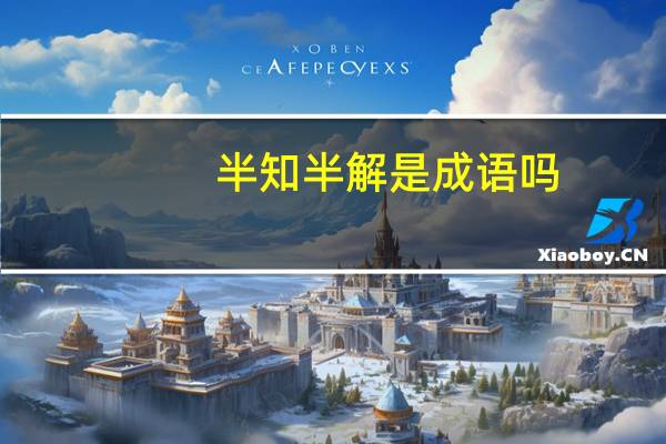 半知半解是成语吗