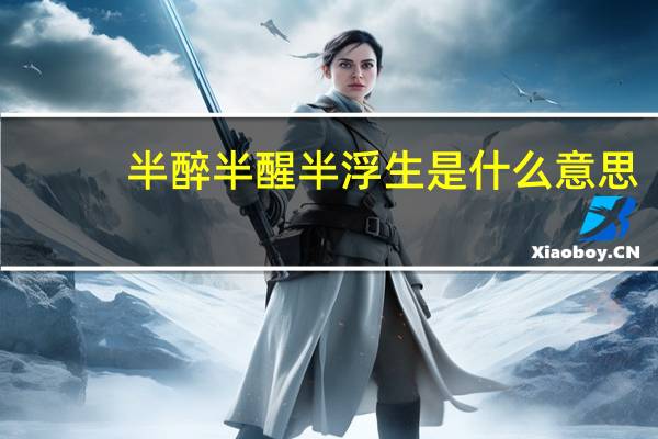 半醉半醒半浮生是什么意思
