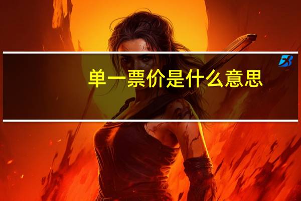 单一票价是什么意思