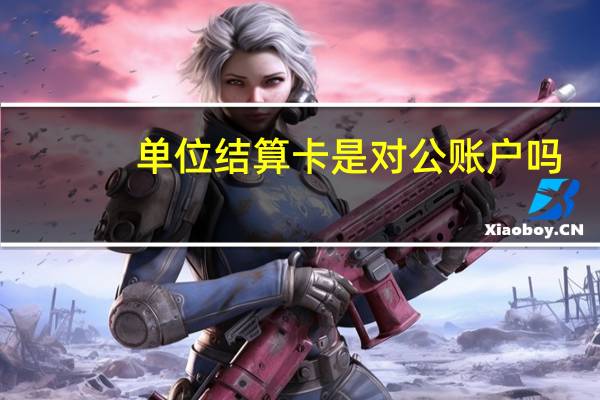 单位结算卡是对公账户吗